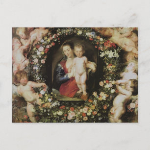 Carte Postale Anges Madonna et enfants Rubens Art