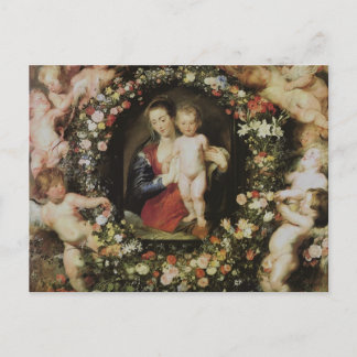 Carte Postale Anges Madonna et enfants Rubens Art