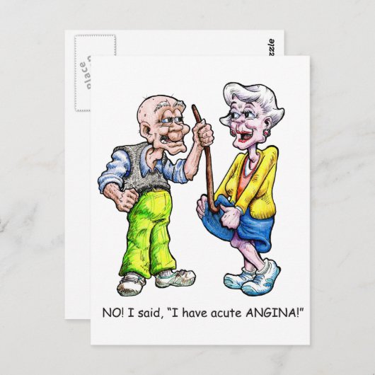 Carte Postale Angine aiguë (Devant / Derrière)