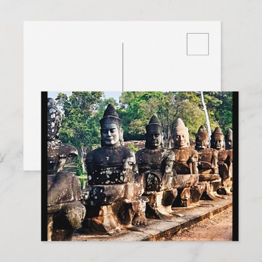 Carte Postale Angkor Thom God Statues  (Devant / Derrière)