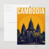 Carte Postale Angkor Wat Cambodge Rétro (Devant / Derrière)