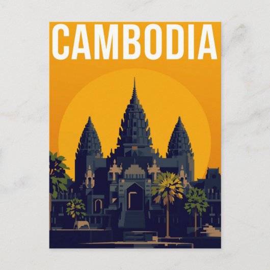 Carte Postale Angkor Wat Cambodge Rétro (Devant)