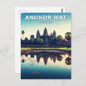 Carte Postale Angkor Wat Cambodia à Dawn (Devant / Derrière)