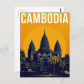 Carte Postale Angkor Wat Cambodia Retro (Devant / Derrière)