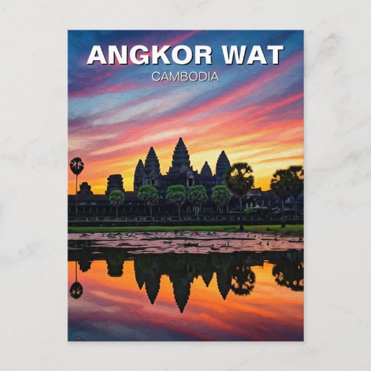 Carte Postale Angkor Wat Cambodia Sunset (Devant)