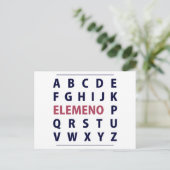 Carte Postale Anglais Alphapbet ELEMENO Song (Debout devant)