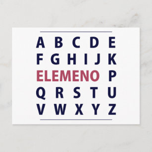 Carte Postale Anglais Alphapbet ELEMENO Song