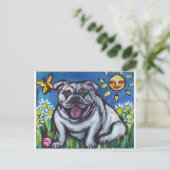 Carte Postale anglais Bulldog sun smile (Debout devant)