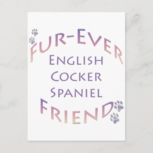 Carte Postale Anglais Cocker Spaniel Furever; Cocker Love (Devant)