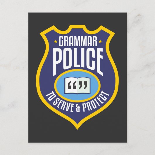 Carte Postale Anglais Grammar Police Funny Sarcasm Literaire (Devant)