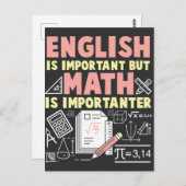 Carte Postale Anglais mais Math est Importanter Mathématicien Ne (Devant / Derrière)