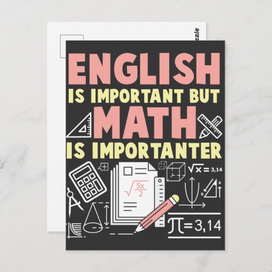 Carte Postale Anglais mais Math est Importanter Mathématicien Ne (Devant / Derrière)