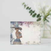 Carte Postale Anglais rose romantique fille (Debout devant)