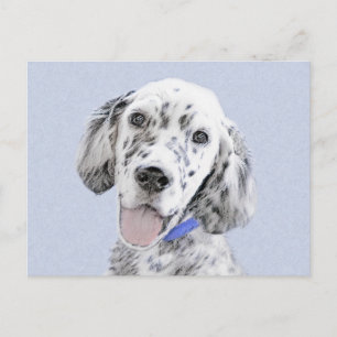 Carte Postale Anglais Setter Blue Belton Peinture Chien Art