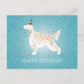 Carte Postale Anglais Setter Joyeux Design d'anniversaire (Devant)