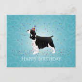 Carte Postale Anglais Springer Spaniel Design Anniversaire. (Devant)