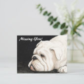 Carte postale anglaise Bulldog "Missing You" (Debout devant)