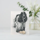 Carte postale anglaise Cocker Spaniel Art (Debout devant)