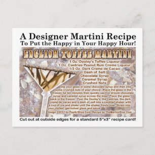 Carte postale anglaise Toffee Martini Recette