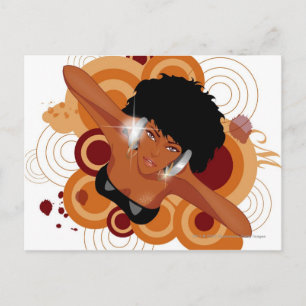 Carte Postale Angle d'une femme jouant de la musique avec un cas