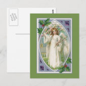 Carte Postale Angle en blanc avec bleu et vert (Devant / Derrière)