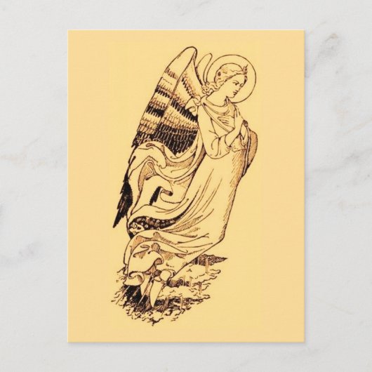 Carte Postale Angle En Rose Et Or (Devant)