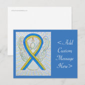 Carte postale Angle ruban de sensibilisation bleu  (Devant / Derrière)