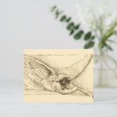 Carte Postale Angle vintage avec trompette Monotone (Debout devant)