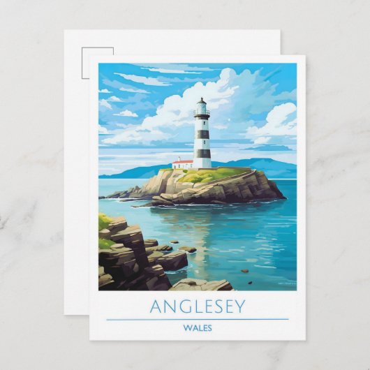 Carte Postale Anglesey Wales Vintage voyage (Devant / Derrière)