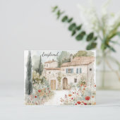 Carte Postale Angleterre Anglais Village Campagne Aquarelle (Debout devant)