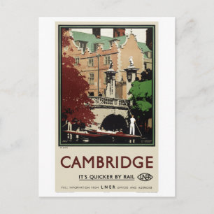 Carte Postale Angleterre Cambridge Affiche de voyage vintage res