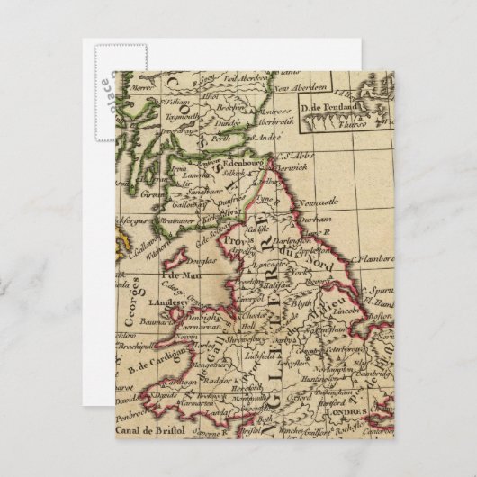 Carte Postale Angleterre, Ecosse, Irlande (Devant / Derrière)