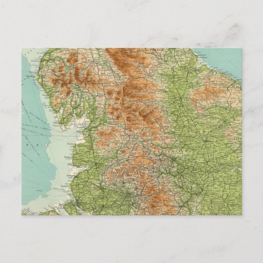 Carte Postale Angleterre et Pays de Galles, section nord (Devant)