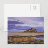 Carte Postale Angleterre, Northumberland, Château de Bamburgh (Devant / Derrière)