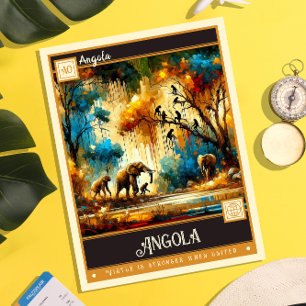 Carte Postale Angola Peinture Vintage