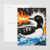 Carte Postale Angry fire breathing MN Loon melting ice Protest (Devant / Derrière)