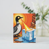 Carte Postale Angry fire eyes MN Loon melting ice (Debout devant)
