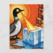 Carte Postale Angry fire eyes MN Loon melting ice (Devant)