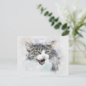 Carte Postale Angry Kitty | ABSTRAIT | Aquarelle (Debout devant)