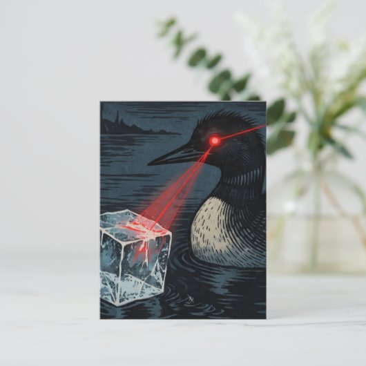 Carte Postale Angry Minnesota Loon Melting Ice Cube (Debout devant)