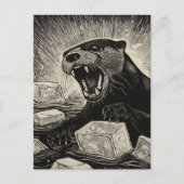 Carte Postale Angry otter breaking ice (Devant)