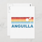 Carte Postale Anguilla de palmier rétro (Devant / Derrière)