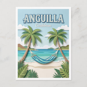 Carte Postale Anguilla Plage caraïbe de hamac The Valley