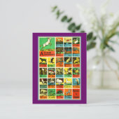 Carte Postale Animal abc alphabet Chart teachers and learners (Debout devant)