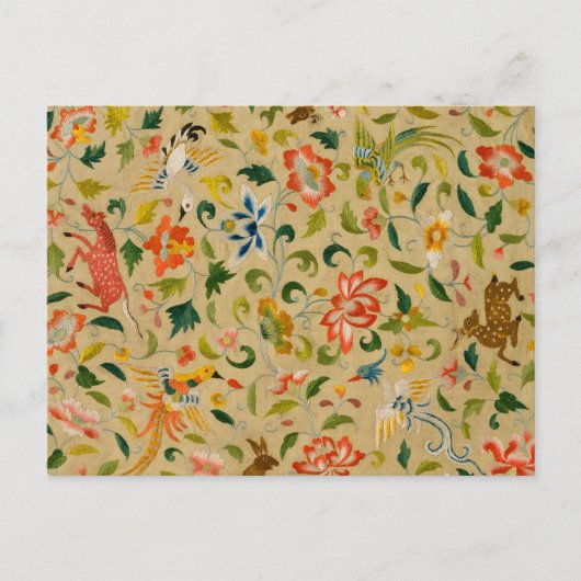 Carte Postale Animal Antique Cheval Oiseau Deer Rabbit (Devant)