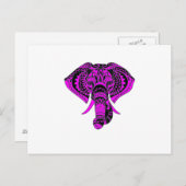 Carte Postale Animal Eléphant Violet (Devant / Derrière)