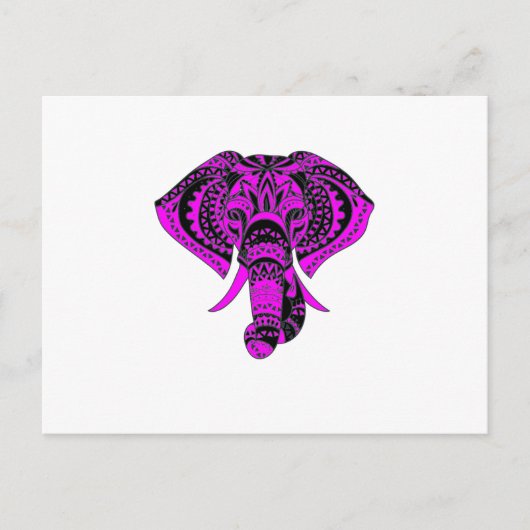 Carte Postale Animal Eléphant Violet (Devant)