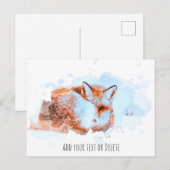 Carte Postale *~* Animal Red Fox Ap18 Artistic Wildlife Text (Devant / Derrière)