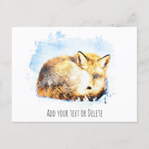 Carte Postale *~* Animal Red Fox Ap18 Artsy Art Wildlife Text