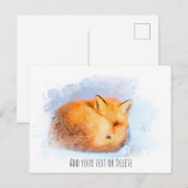 Carte Postale *~ Animal Red Fox Ap18 Artsy Wildlife Text (Devant / Derrière)
